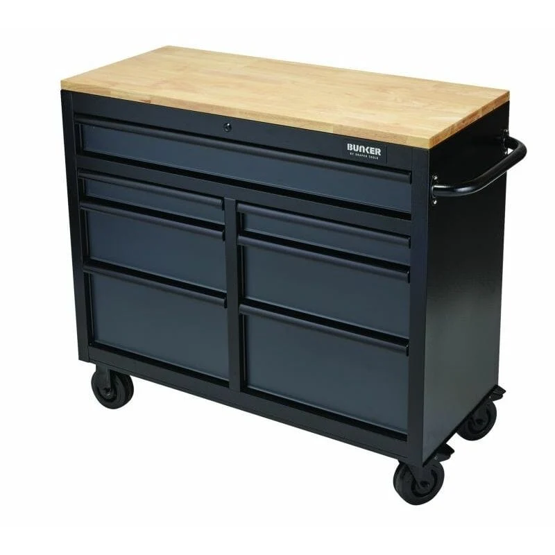 BUNKER Gereedschapswagen / Werkbank – 104 cm (grijs) | 7 lades softclose