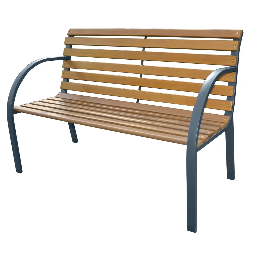 Central Park tuinbank City 2-zits staal FSC eucalyptushout