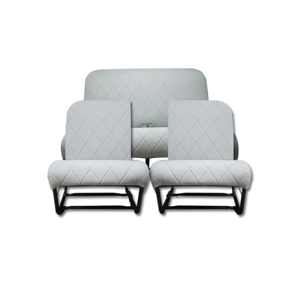 COMPLETE KIT 2 ASYMMETRISCHE VOORSTOELEN + ACHTERBANK. CHARLESTON STOF
