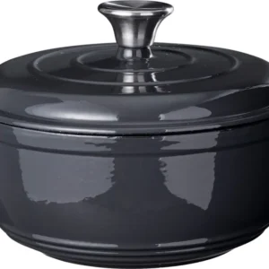 Cookinglife Braadpan met deksel - Heritage Cast Gietijzer - Grijs - ø 22 cm / 2.4 Liter - geëmailleerde anti-aanbaklaag