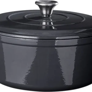 Cookinglife Braadpan met deksel - Heritage Cast - Gietijzer - Grijs - ø 28 cm / 5.1 Liter - geëmailleerde anti-aanbaklaag