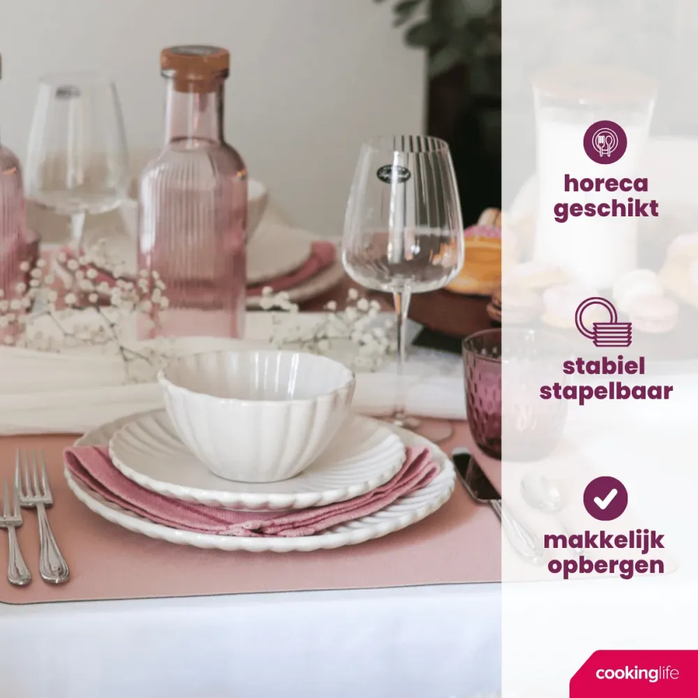 Cookinglife Dinerborden Cardida Off White ø 26 cm - 6 stuks
