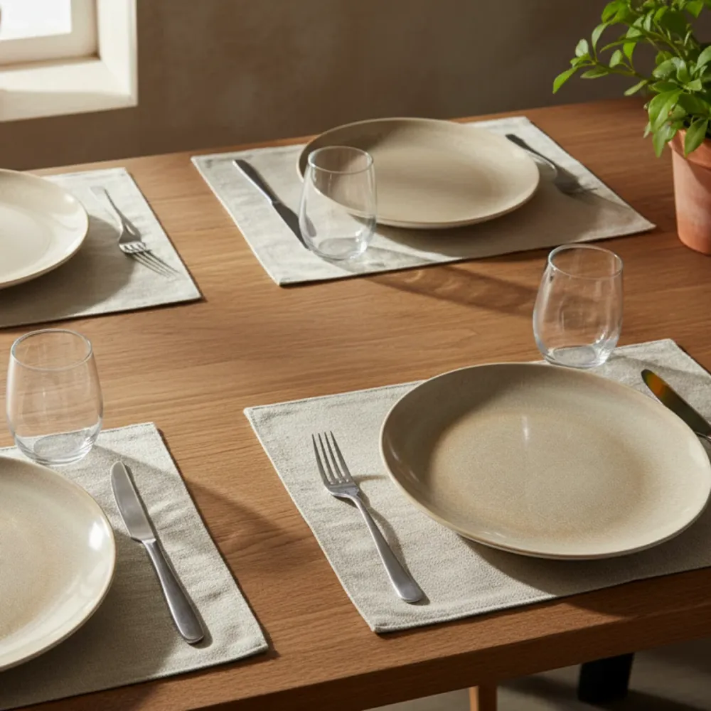 Cookinglife Dinerborden Serene Zand ø 28 cm - Aardewerk - 4 stuks