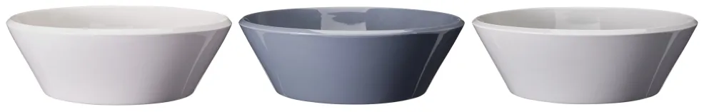 Cookinglife Saladeschalen Siaki - Wit / Blauw / Grijs ø 25 cm - Porselein - 3 stuks
