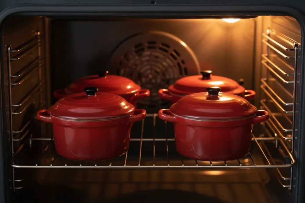 Cookinglife Serveerpannetje met deksel Rood - Porselein - ø 10 cm / 300 ml