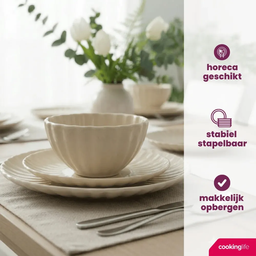 Cookinglife Soepkommen / Kommen Cardida Beige ø 14 cm - 6 stuks