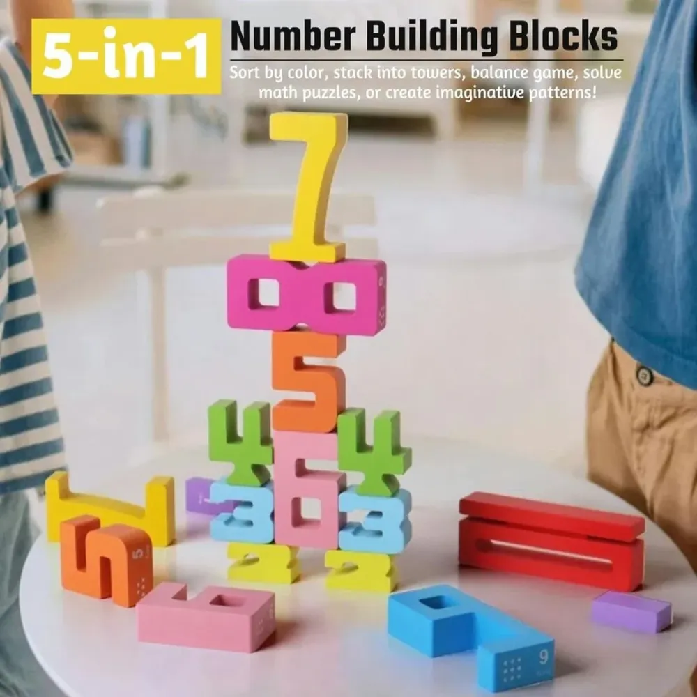 CountStack | Educatief Houten Stapelspel voor Spelenderwijs Rekenen