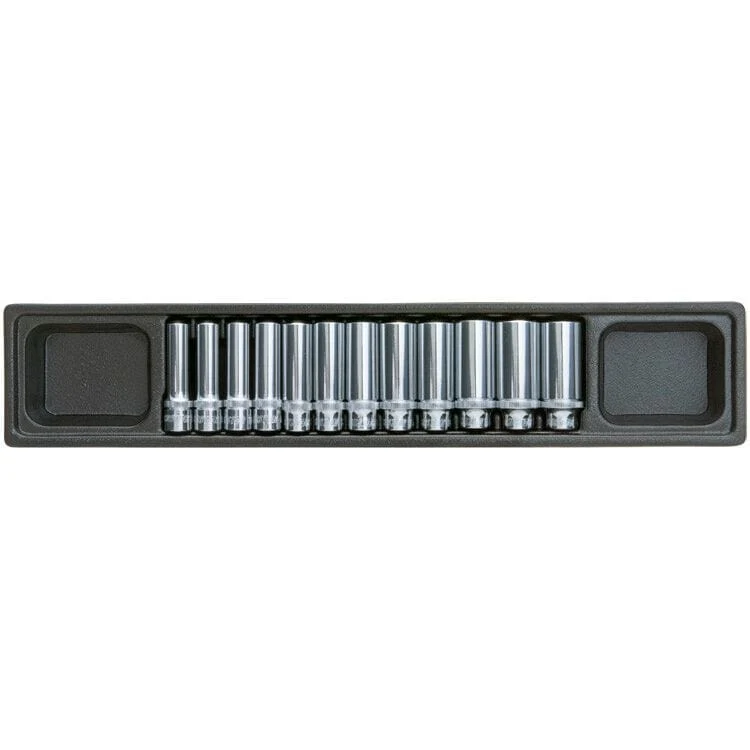 3/8" Doppenset lang, 12dlg, S-module Custor