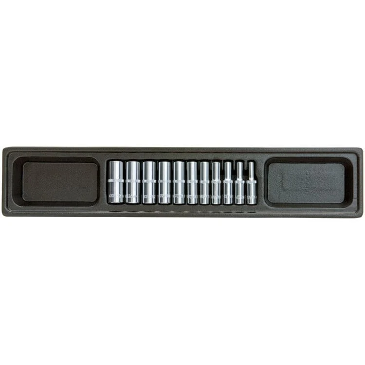 1/4" Doppenset lang 6 kant, 11dlg, S-module Custor