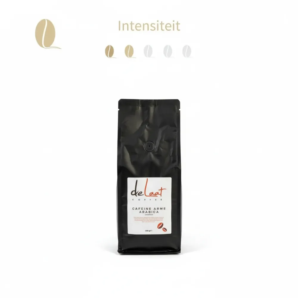 Cafeïne arm Arabica gemalen 500 gram de Laat coffee