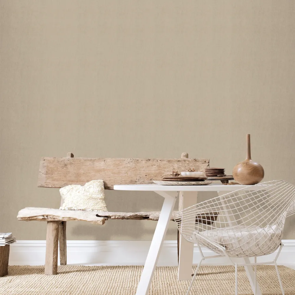 Decomode Vliesbehang Weefsel Luxe - Taupe - 10,05m x 52cm