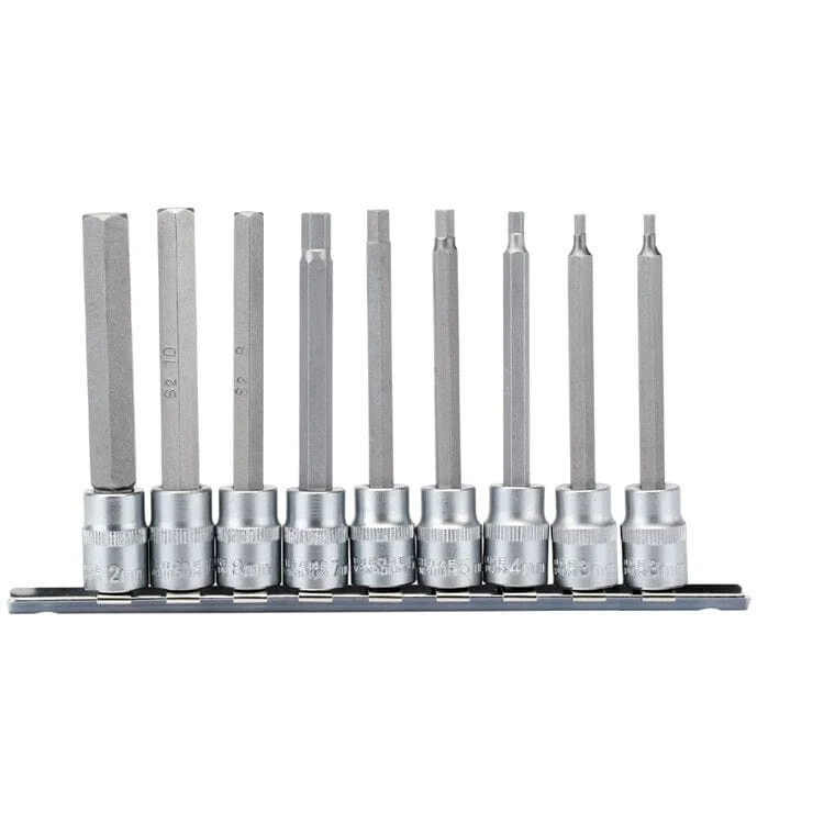 3/8" Doppenrail inbus lang, 9dlg Deltach