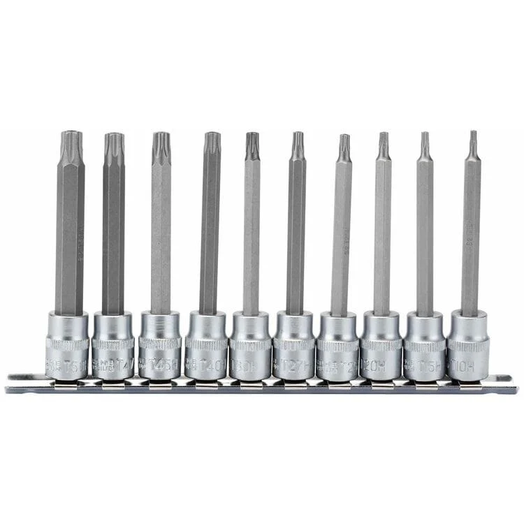 3/8" Doppenrail resi torx lang, 10dlg Deltach