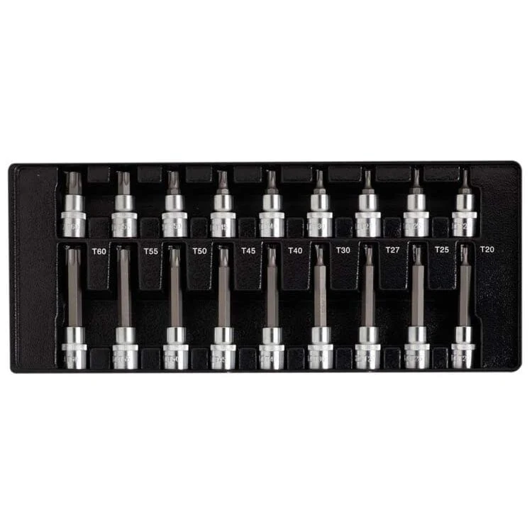 1/2" Doppenset torx, kort+lang, 18dlg, M-module Deltach