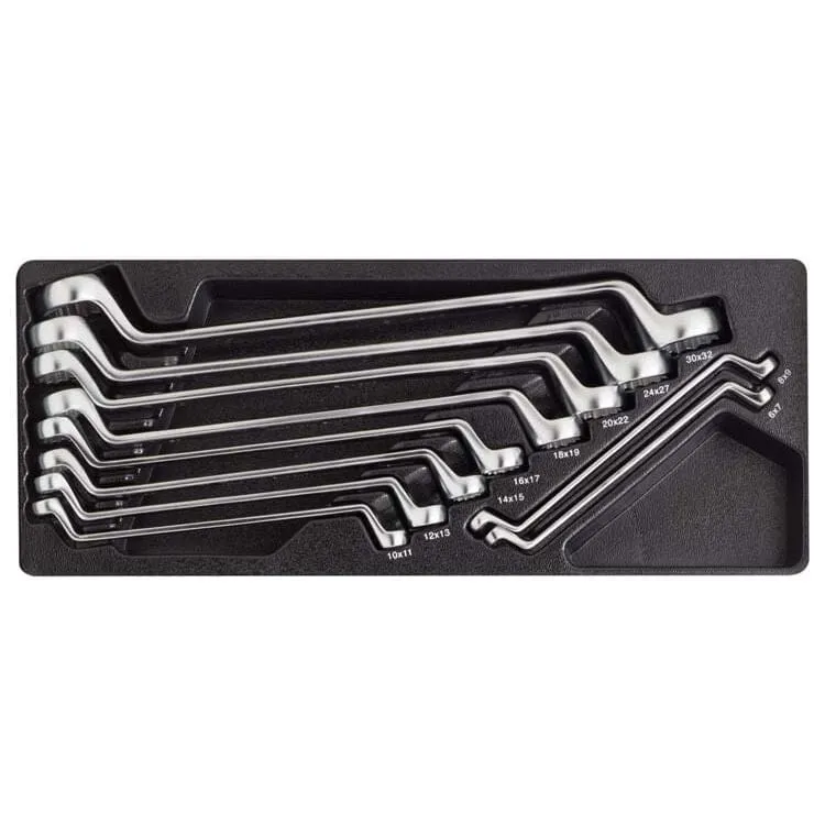 Ringsleutelset gebogen, 10dlg, M-module Deltach
