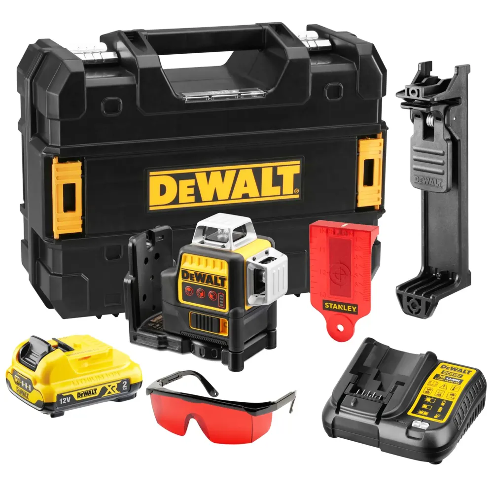 Rode meerlijnige lasertracer Dewalt DCE089D1R-QW 12V 2Ah