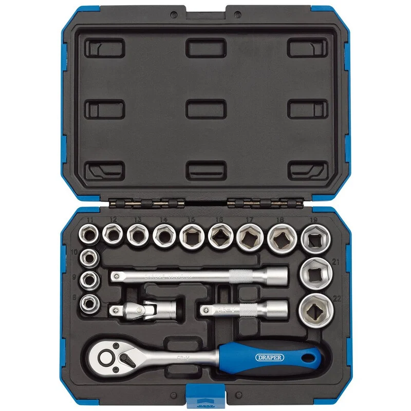 DRAPER Metrische dopsleutelset 3/8" vierkante dr. - 18 stuks