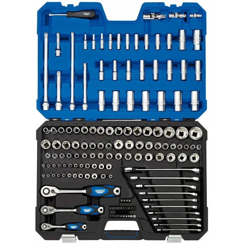 1/4"+3/8"+1/2" Doppenset INCH + metrisch, 150dlg Draper Tools