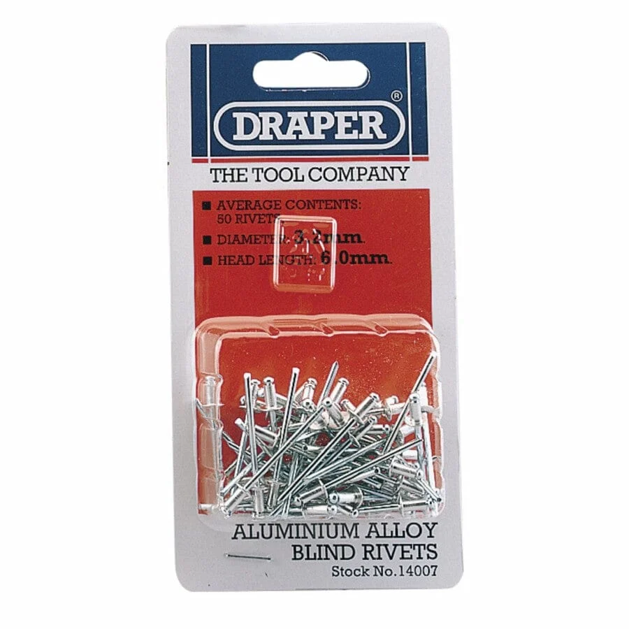 Blindklinknagel 3.2 x 5.2mm, 50st Draper Tools