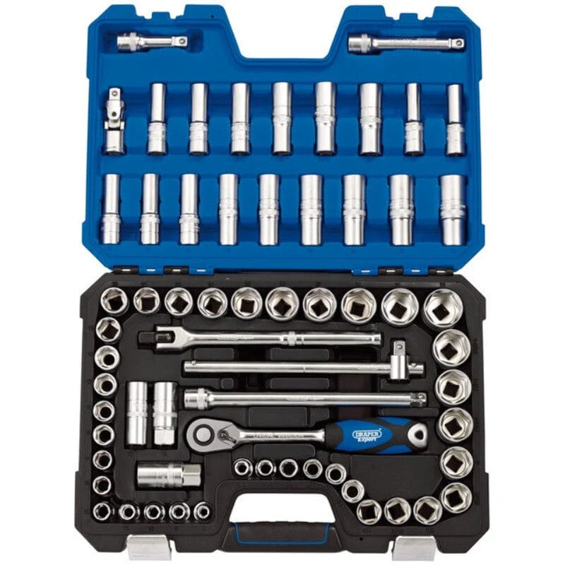 1/2” Doppenset INCH + metrisch, 63dlg Draper Tools