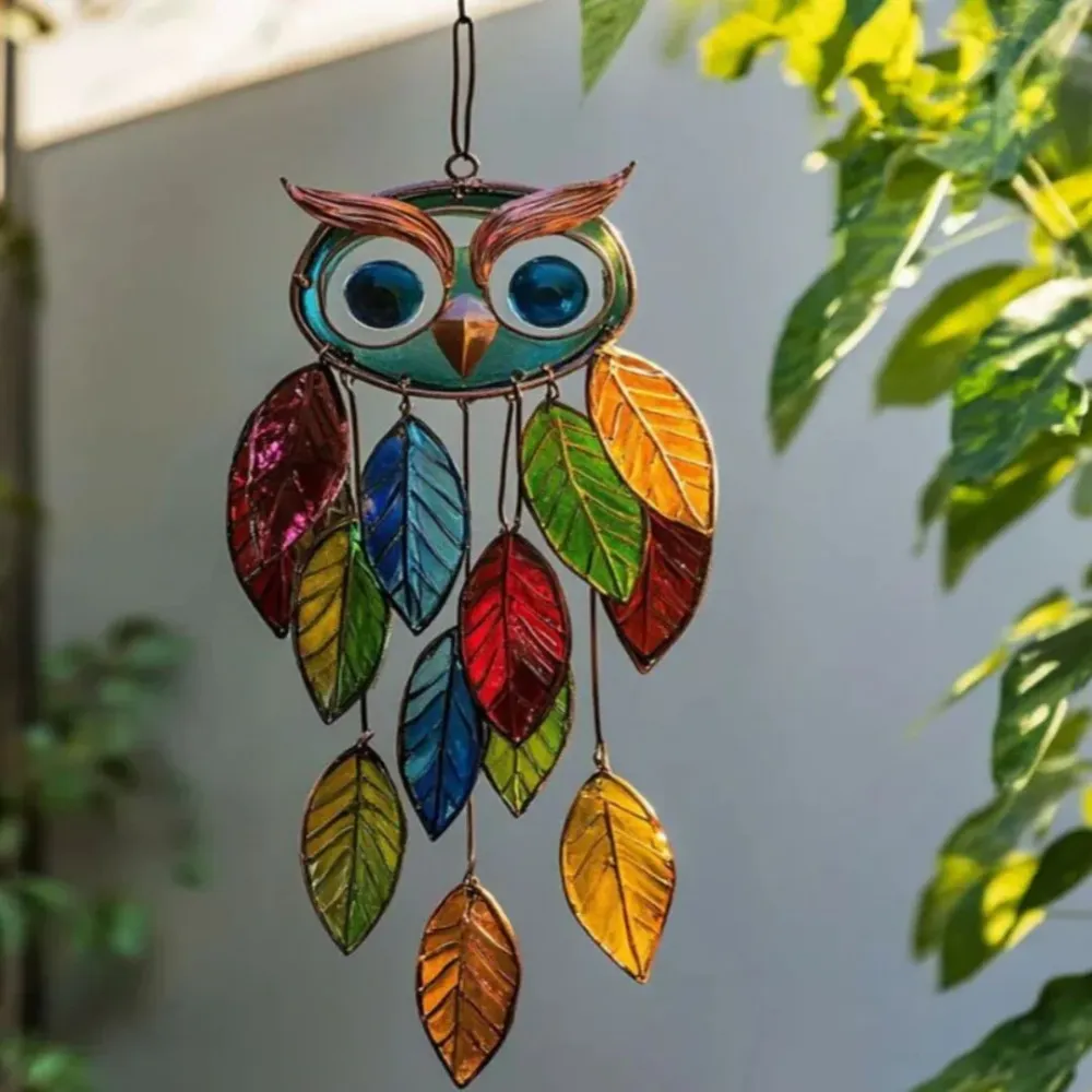 BrightFeather | Decoratieve Glaslook Uil voor Zonlicht en Kleur Finest Luxe