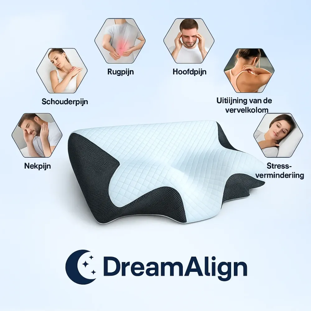 DreamAlign | Ergonomisch Kussen voor Pijnvrij en Rustgevend Slapen- Finest Luxe