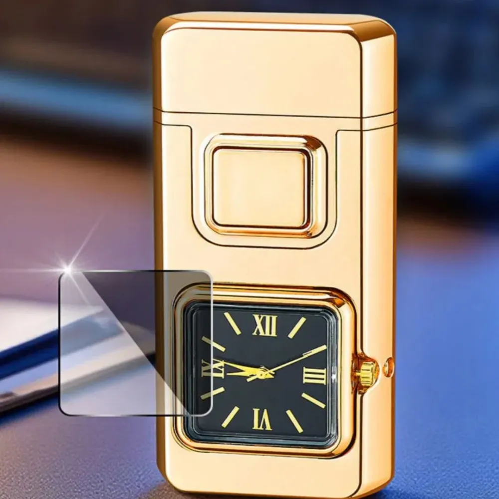 FlareTime | Multifunctionele Aansteker met Dynamisch Horloge en Verschillende Ontstekingsopties Finest Luxe