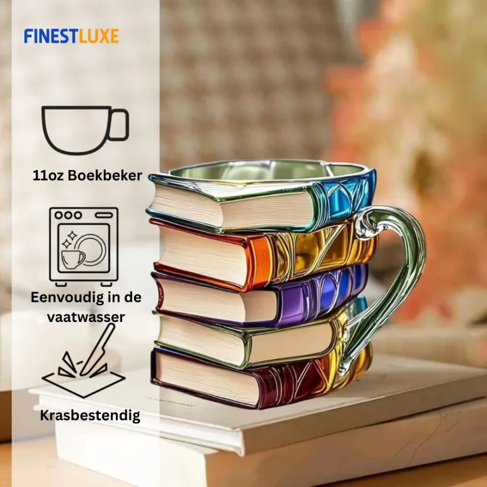 LibroMug | Handgemaakte 3D Mok voor Boekenliefhebbers Finest Luxe