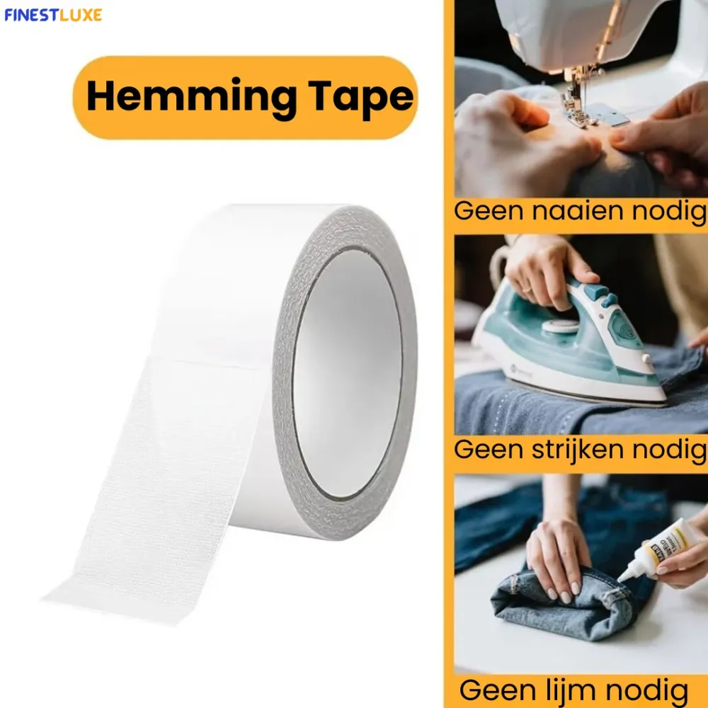 QuickHem | Zelfklevend Zoomband voor Gemakkelijk Zomen Zonder Naald Finest Luxe