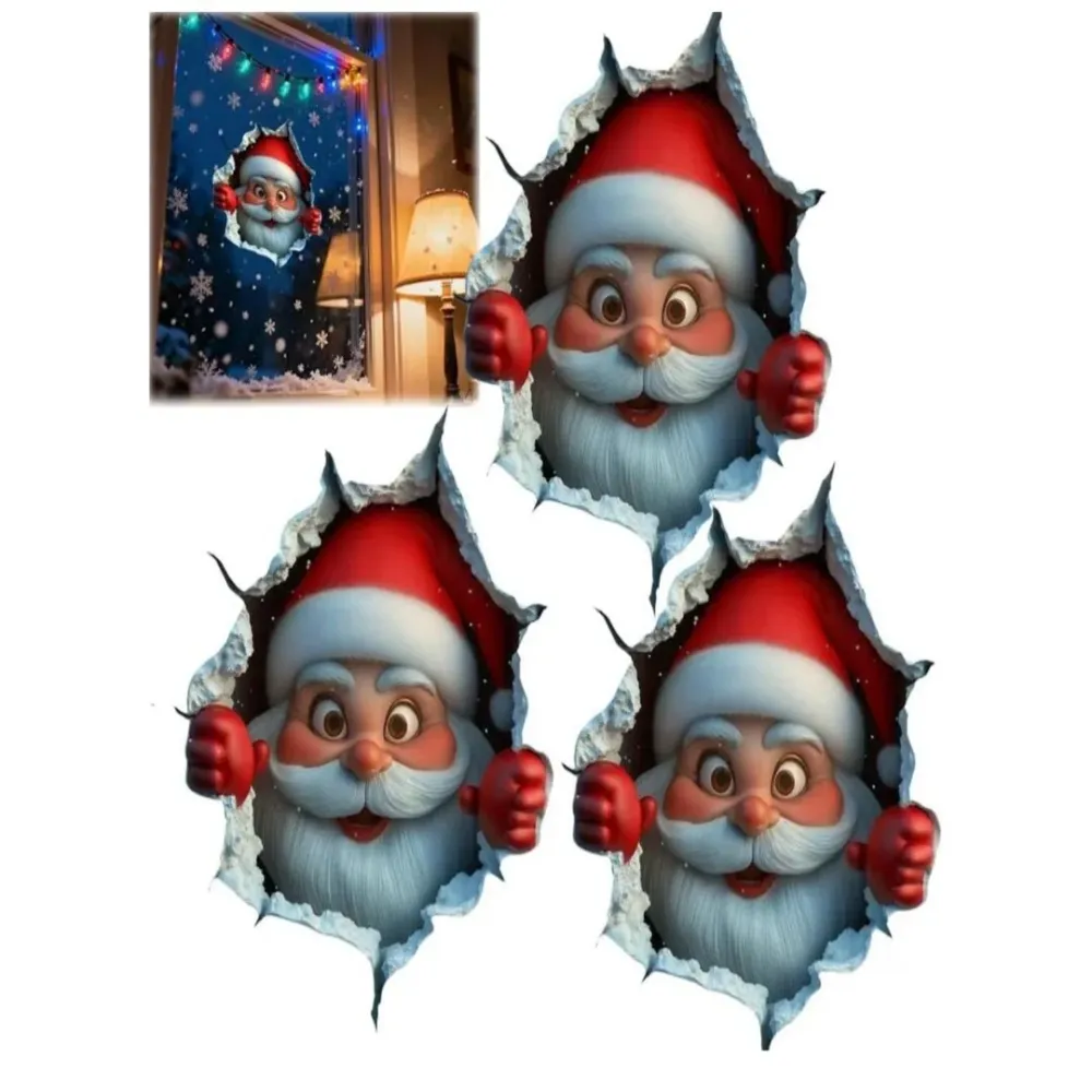 SantaWall | Creatieve 3D Kerstmuurstickers voor Sfeervolle Feestdecoratie Finest Luxe
