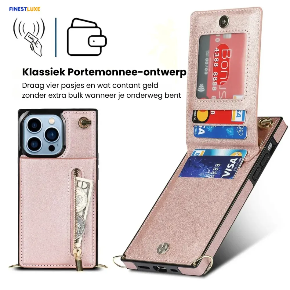 UrbanLoop | Crossbody Beschermhoes met Ritsvak & Kaartsleuven voor Smartphone Finest Luxe