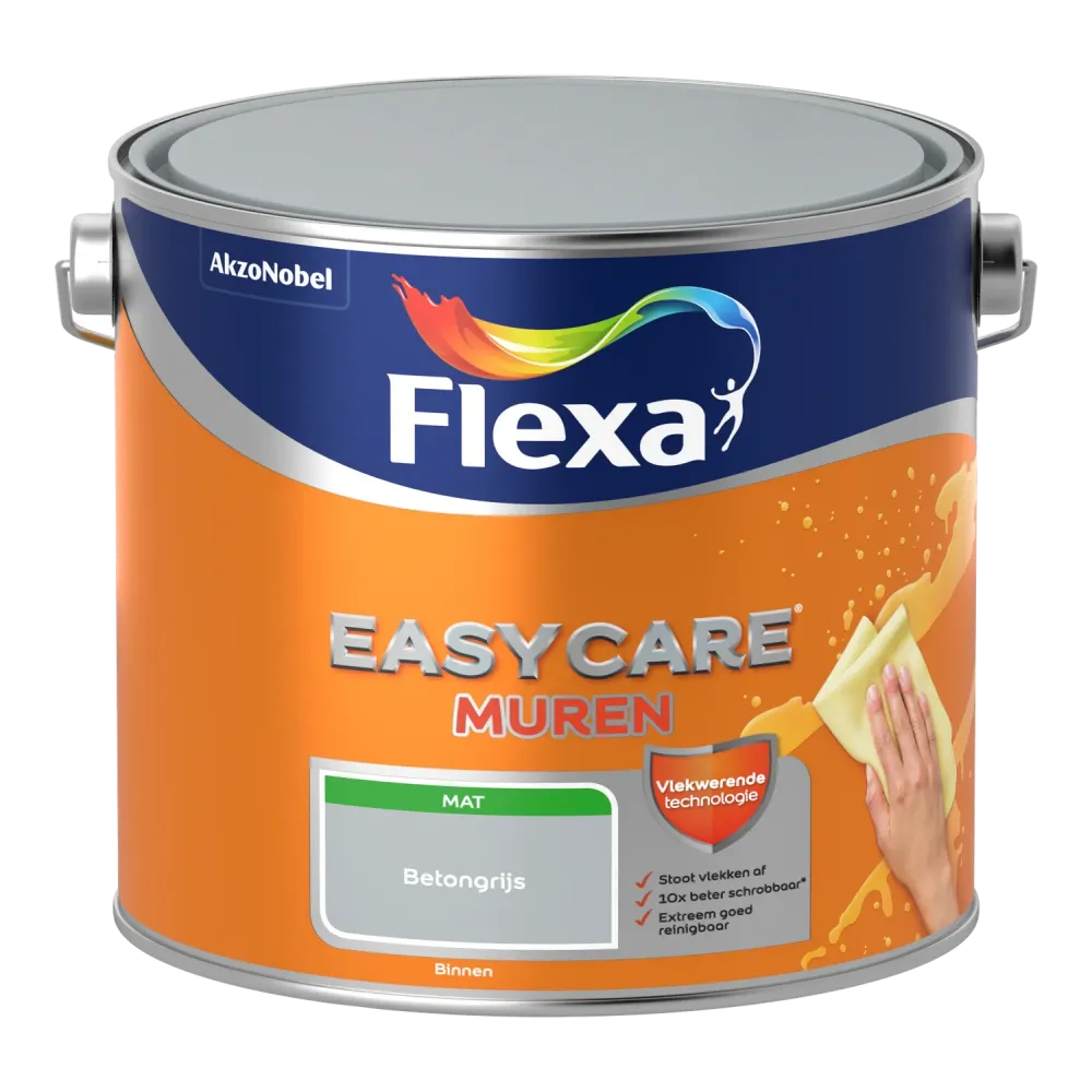 Flexa Easycare Muurverf - Mat - Betongrijs - 2,5L