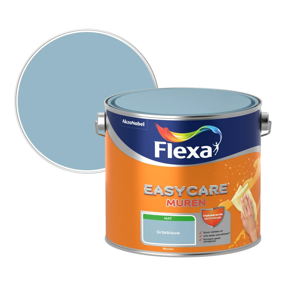 Flexa Easycare Muurverf - Mat - Grijsblauw - 2,5L