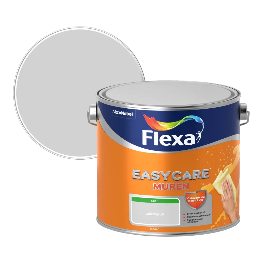 Flexa Easycare Muurverf - Mat - Lichtgrijs - 2,5L