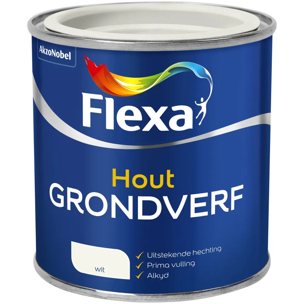 Flexa Grondverf - Binnen en Buitenhout - Wit - 250ml