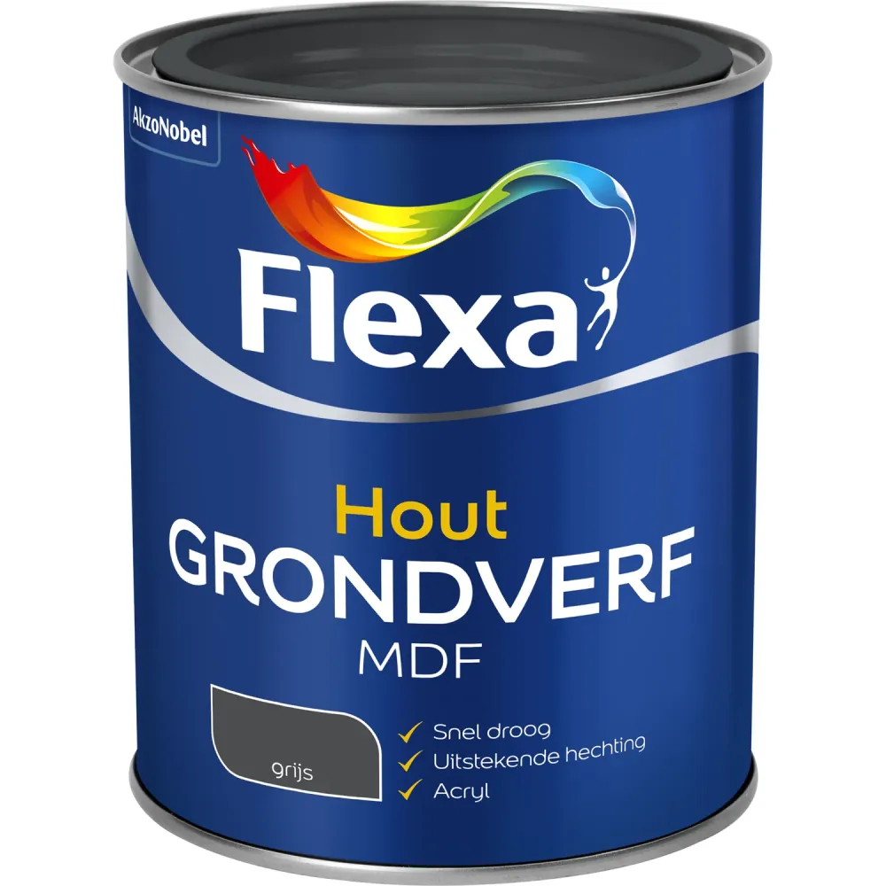 Flexa Grondverf - MDF en Hout - Grijs - 750ml