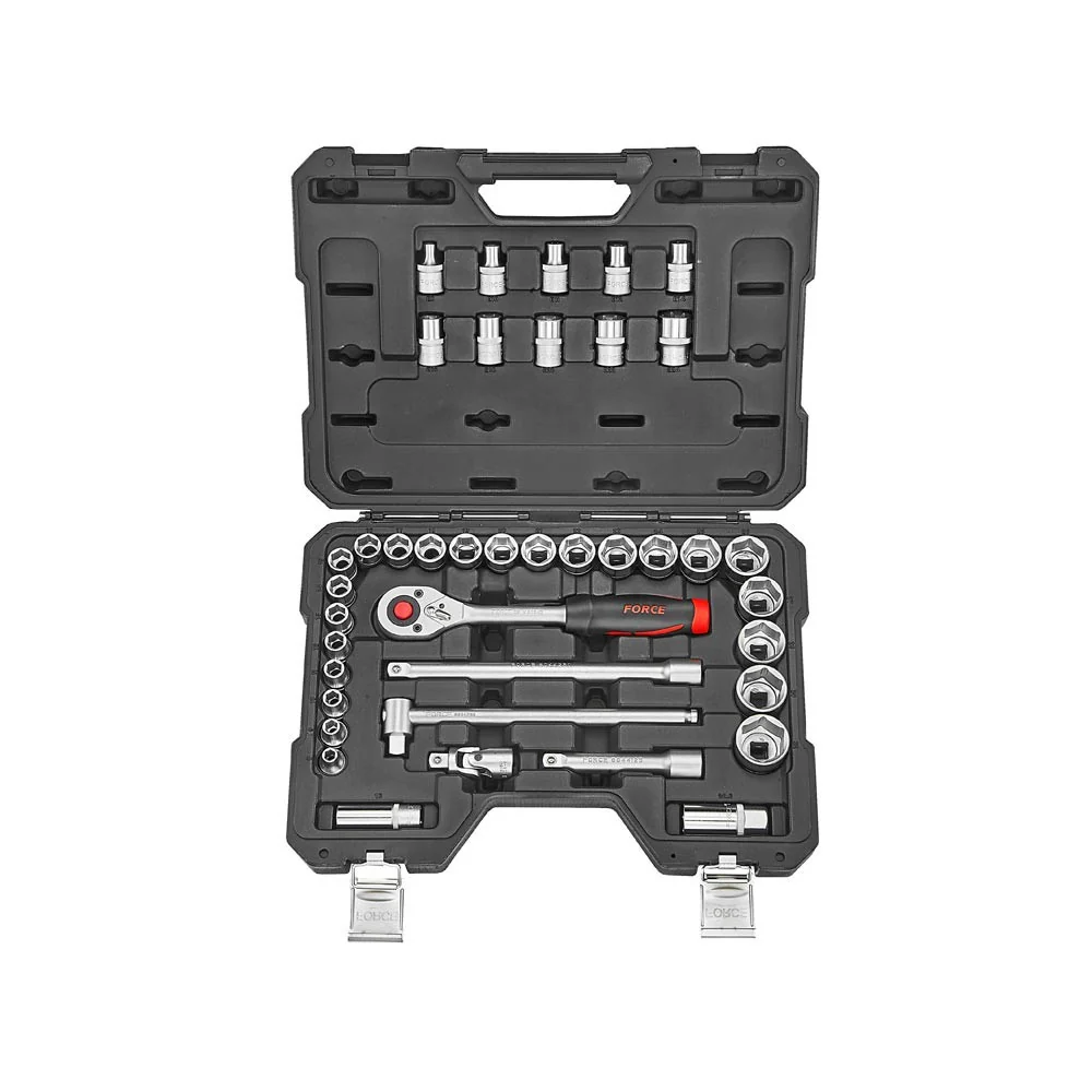 1/2"DR. 6pt. Flank & star socket combination set Force
