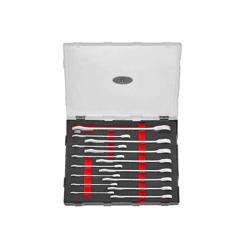 15pc Flat ratchet wrench set Force