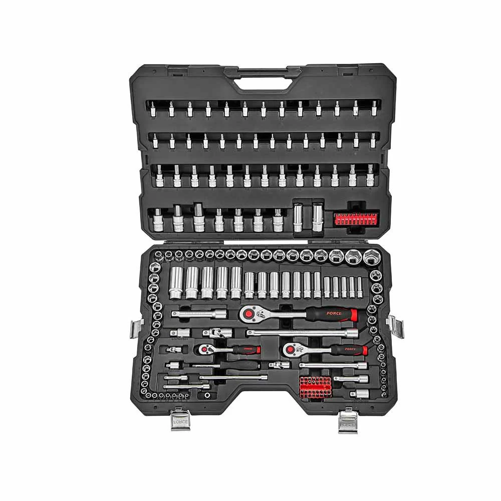 180pc 1/4" & 3/8" & 1/2" Socket combination set Force