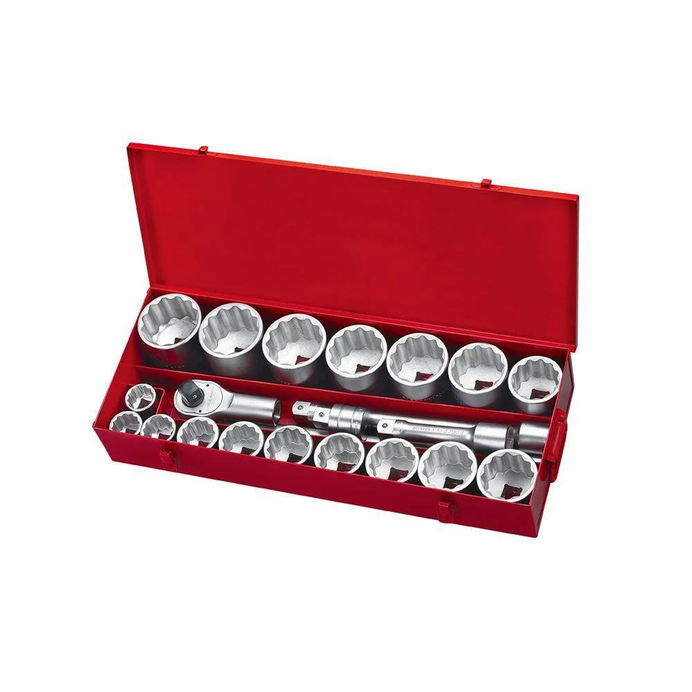 21pc 1" 12pt F. Socket set (SAE) Force