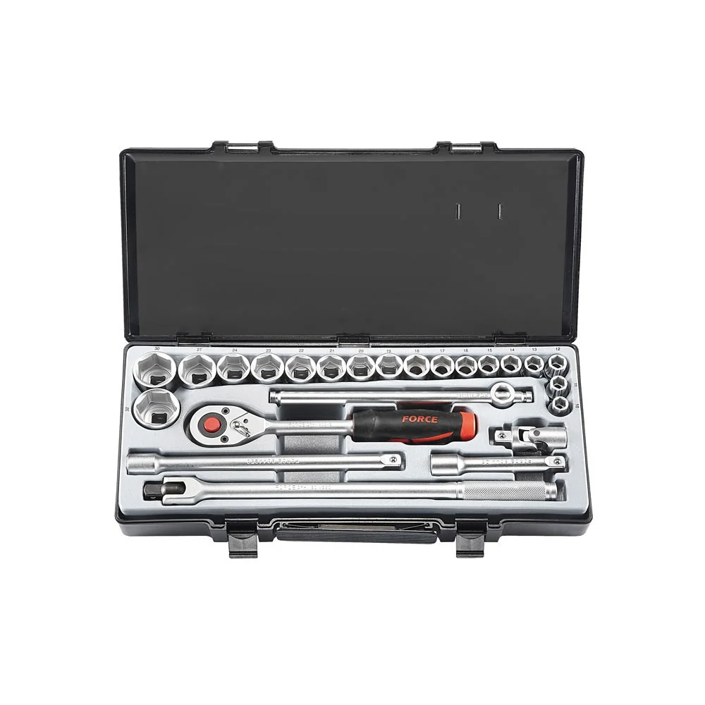 24pc 1/2" 12pt. Flank socket set (SAE) Force