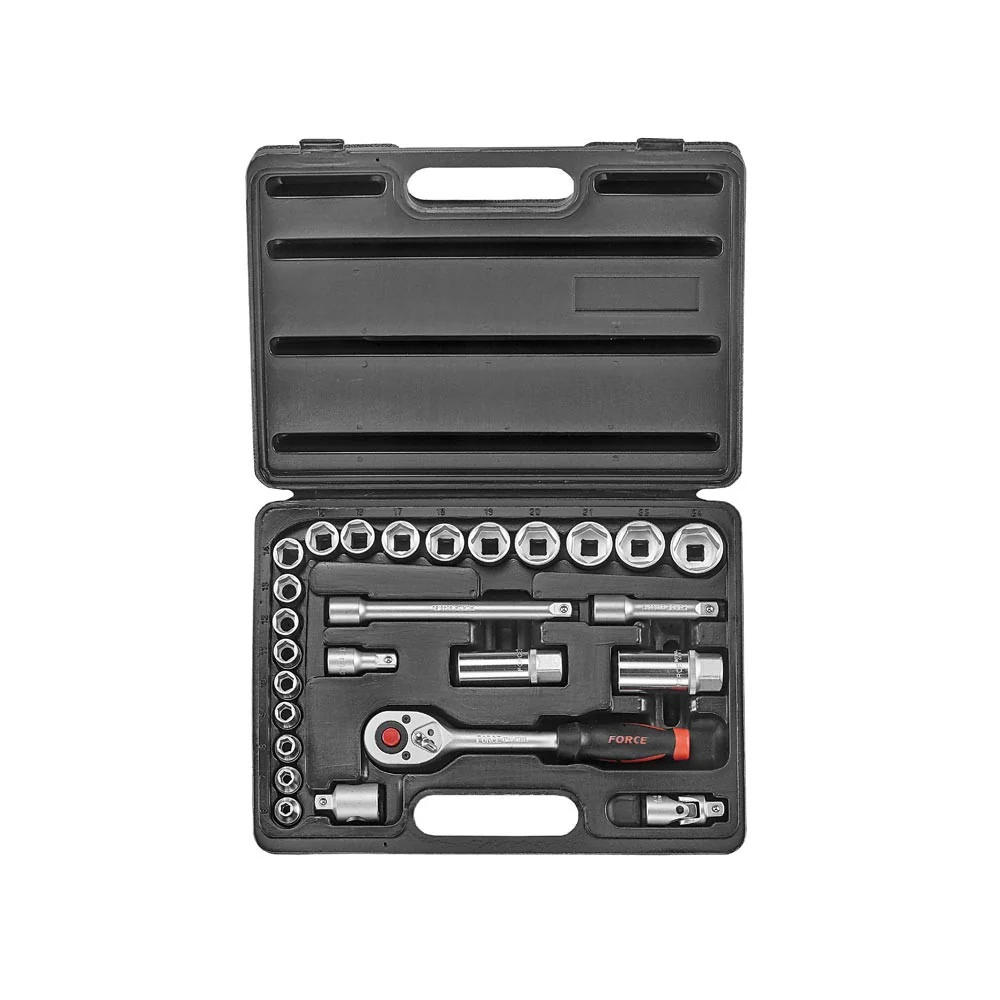 26pc 3/8" 6pt. Flank socket set Force