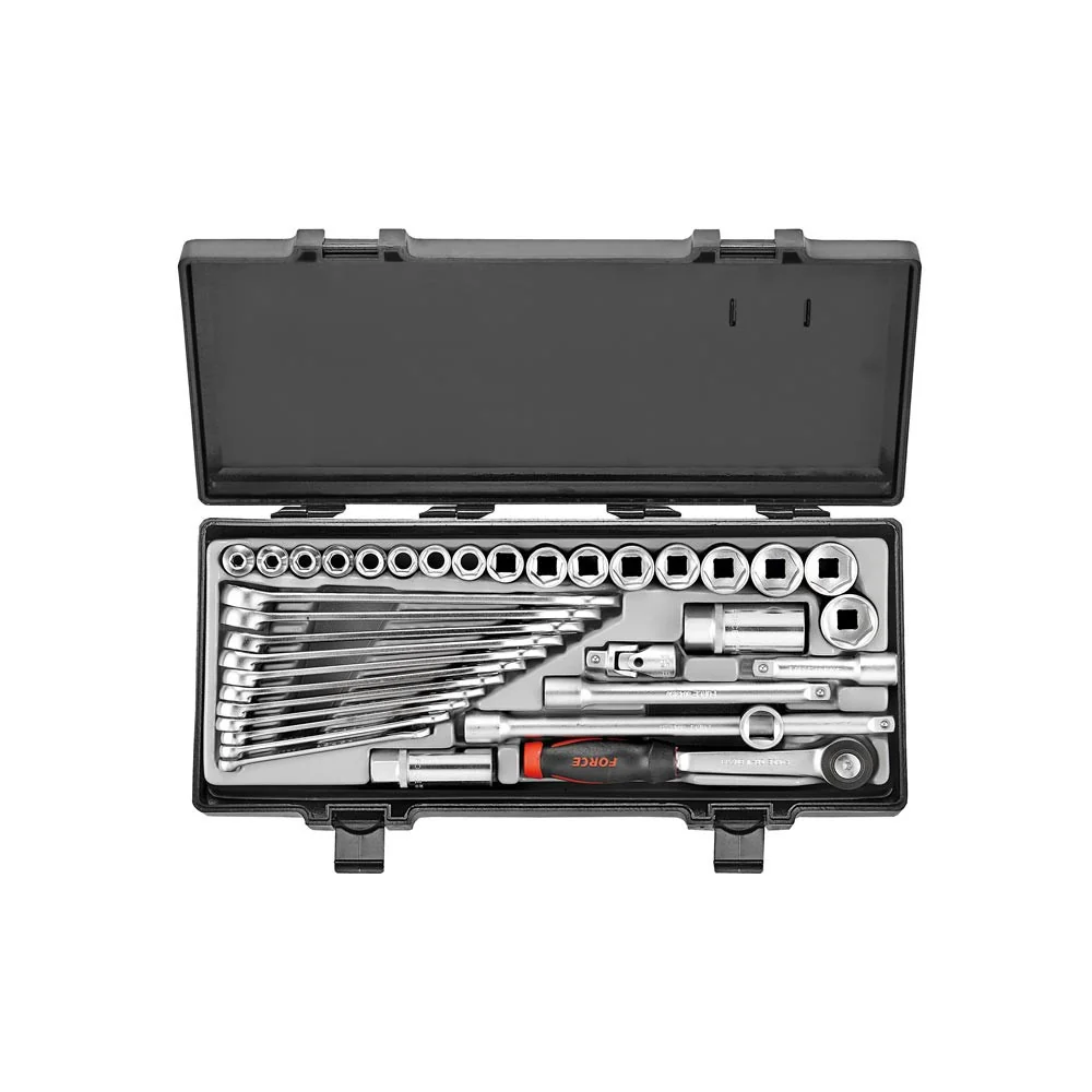 36pc 3/8" 6pt. Flank socket & comb. wrench set Force