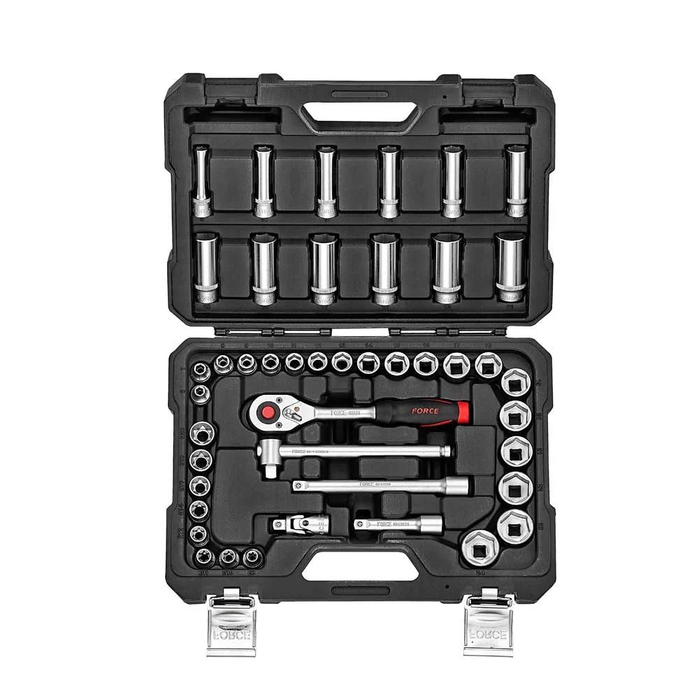 44pc 3/8"DR. 6pt. Flank & star socket combination set Force