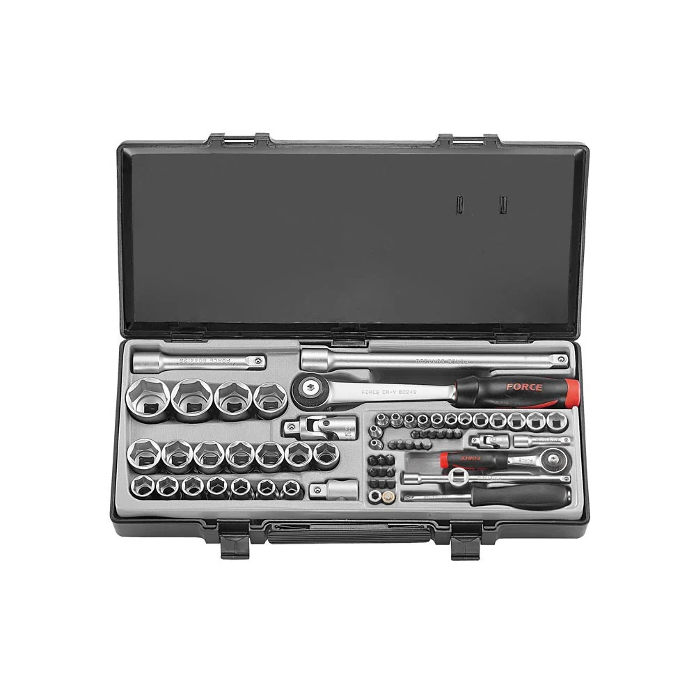 65pc 1/2" 6pt. Flank socket set Force