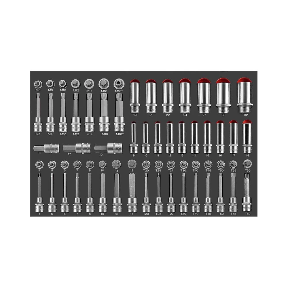 68pcs 1/2"DR. Deep socket and socket bit set (EVA) Force