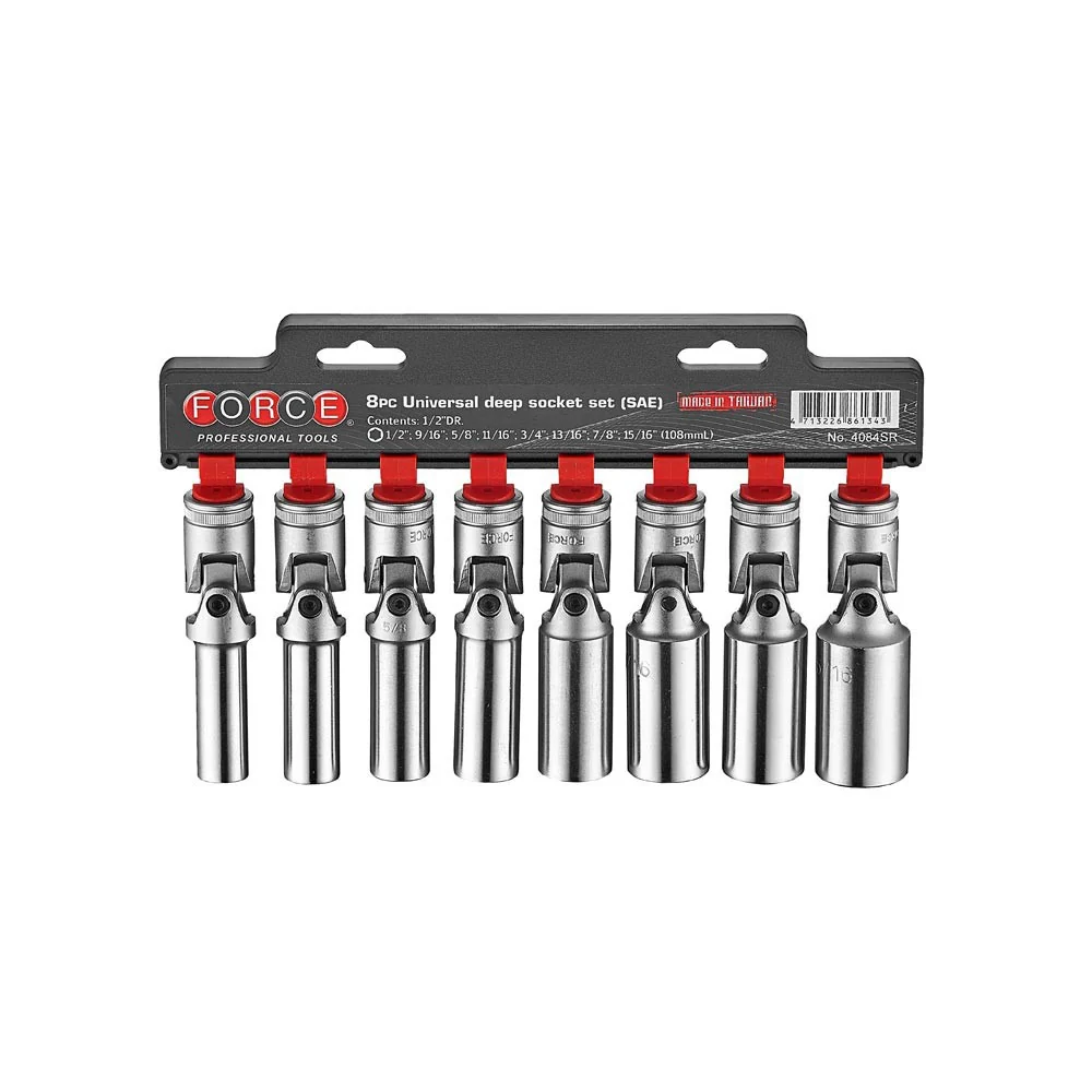 8pc 1/2"DR. Universal deep socket (SAE) Force