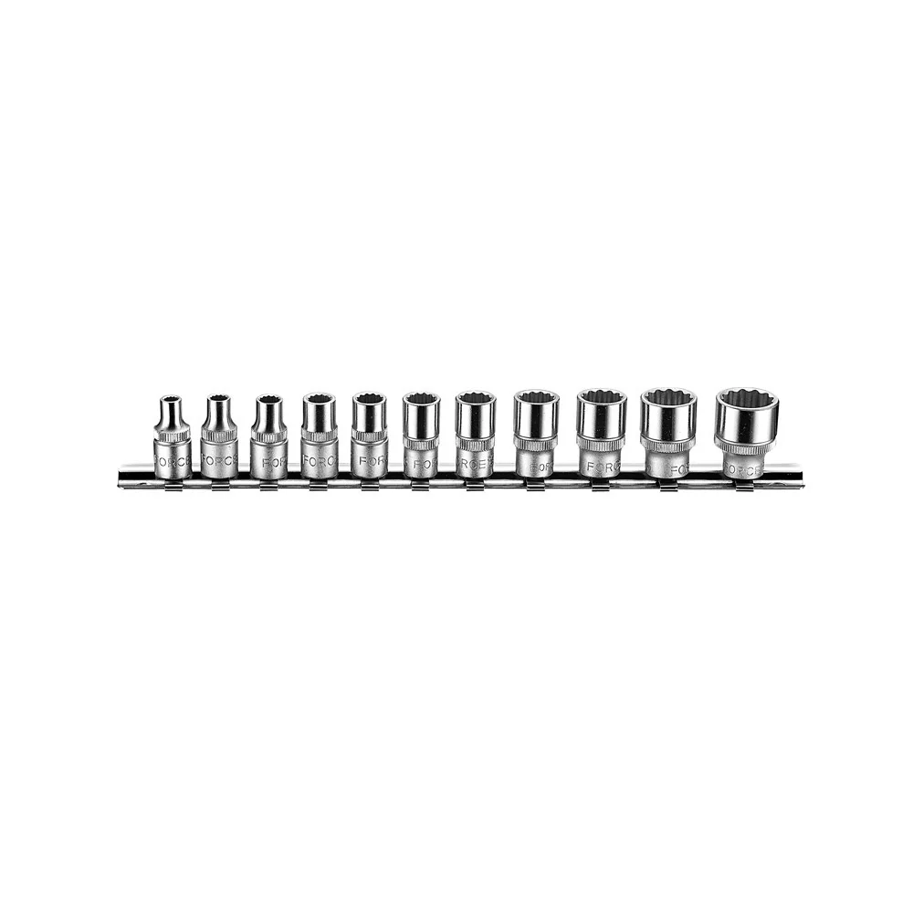 1/4" Doppenset 6-kant 11 delig (SAE) Force