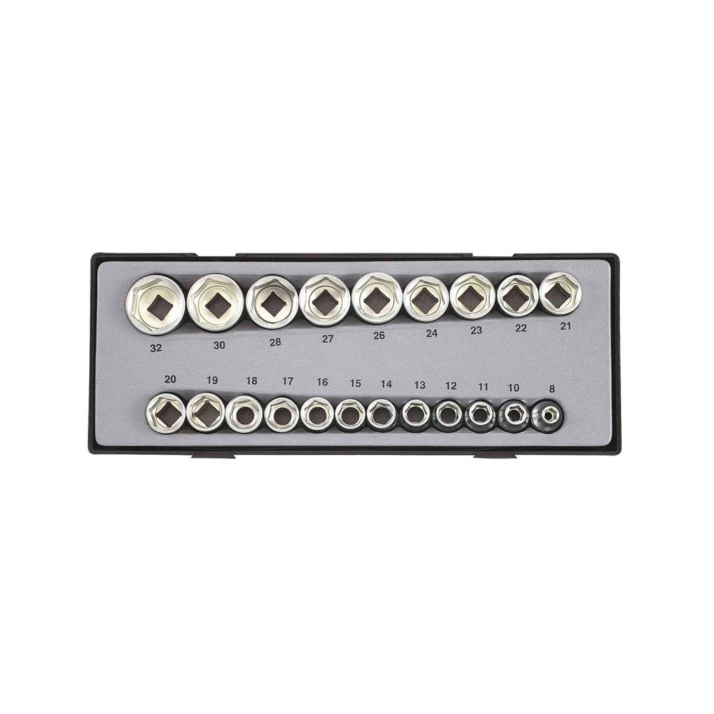 1/2" Doppenset Golf profiel 21 delig Force