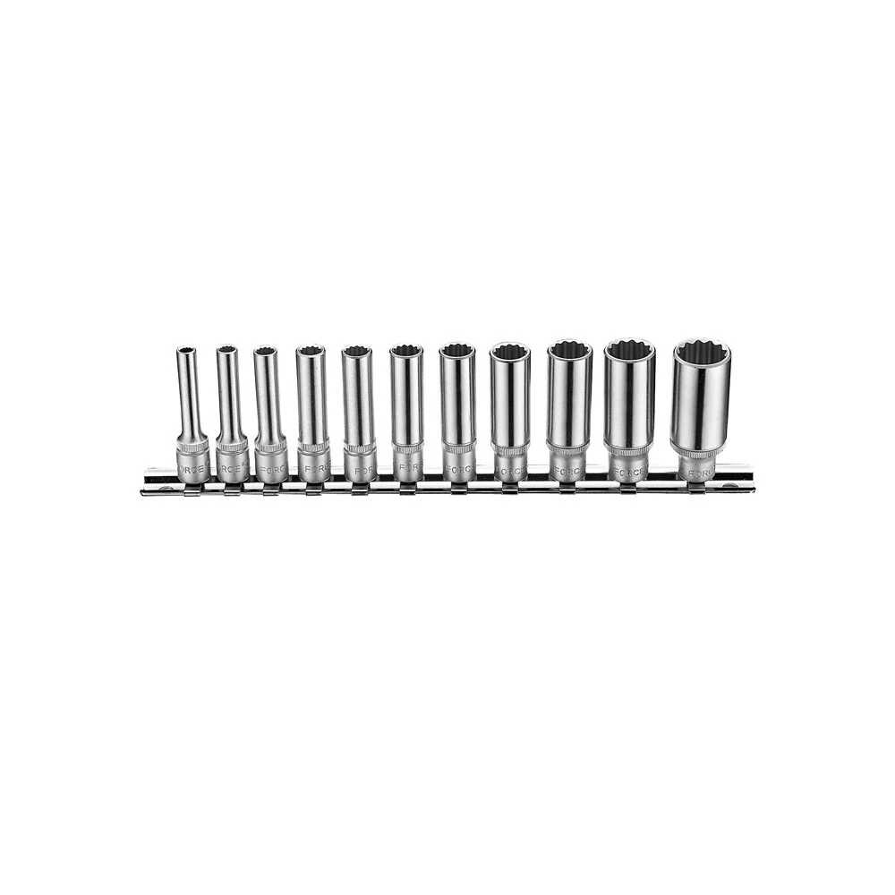 1/4" Doppenset lang 12-kant 11 delig Force
